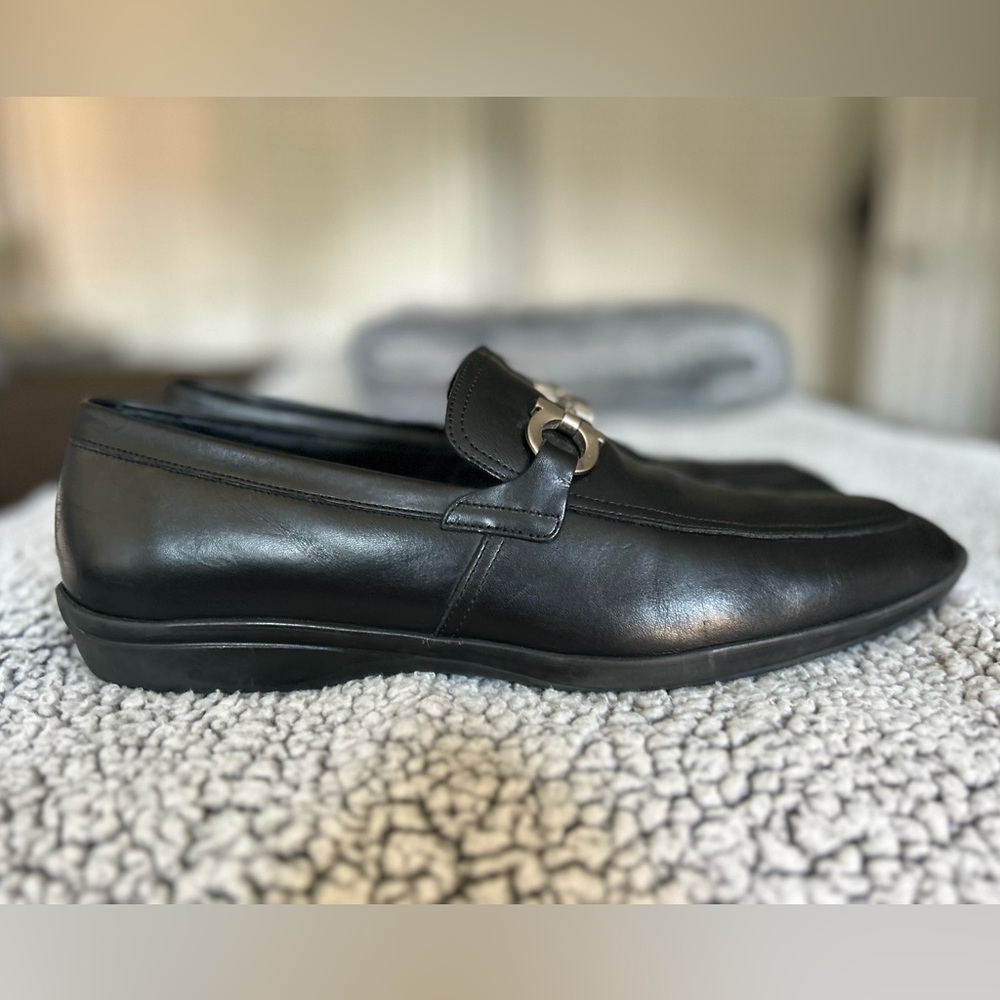 Men’s Black Leather Ferragamo Loafers